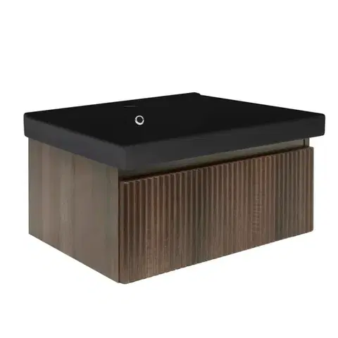 Kúpeľňový nábytok Kúpeľňová skrinka s umývadlom SAT Evolution 78x30x45 cm orech mat SATEVO80NAU1MB SATEVO80NAU1MB
