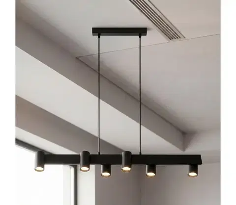 Svietidlá BRILAGI - Závesné svietidlo SELE na lankách 6xGU10/30W/230V čierne WO-SELEP-A02-BLK-OEM