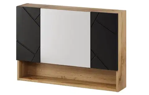 Skrinky do kúpeľne Szynaka Zrkadlová skrinka MAZI BLACK 58 | 80 cm