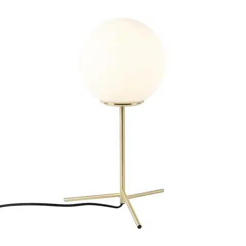Stolné lampy Stolná lampa v štýle Art Deco mosadz s opálovým sklom 45,5 cm - Pallon