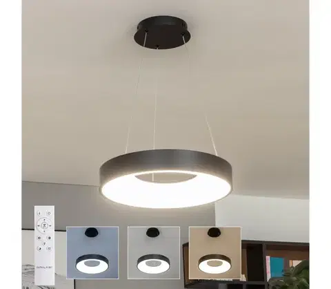 Svietidlá BRILAGI - LED stmievateľný luster na lanku FALCON II LED/67W/230V pr. 40 cm čierny + diaľkový ovládač BRDC2668-400/CR
