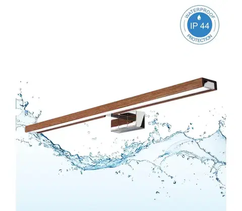 Svietidlá BRILAGI-LED Kúpeľňové osvetlenie zrkadla 3v1 WOODY MIRROR LED/15W/230V IP44 chróm/dub čerešňa 8590828018261