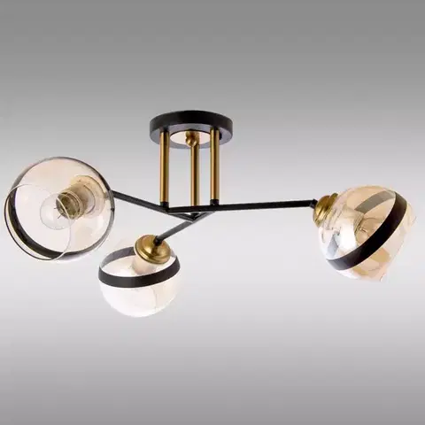 Lampy do obývačky Luster W-N 3594/3 BLACK/AMBER LW3