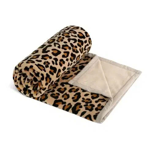 Prikrývky Bellatex Deka Korall micro jednolôžko Leopard, 150 x 200 cm