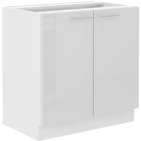 Kuchynské skrinky stojace Kuchynská skrinka Lara 80zl 2f Bb Mdf biely lesk