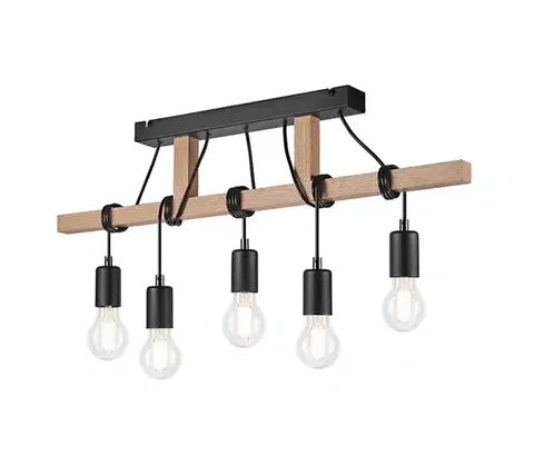 Svietidlá  Prisadený luster LEONIDAS 5xE27/60W/230V LM-5.135 DĄB