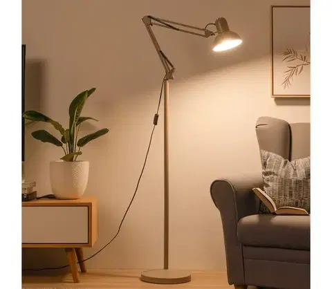Lampy Brilagi - Flexibilná stojacia lampa TASKER 1xE27/60W/230V 184 cm béžová 004948
