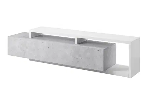 TV stolíky BILSBY 40 TV komoda 2484FG, biela/betón colorado