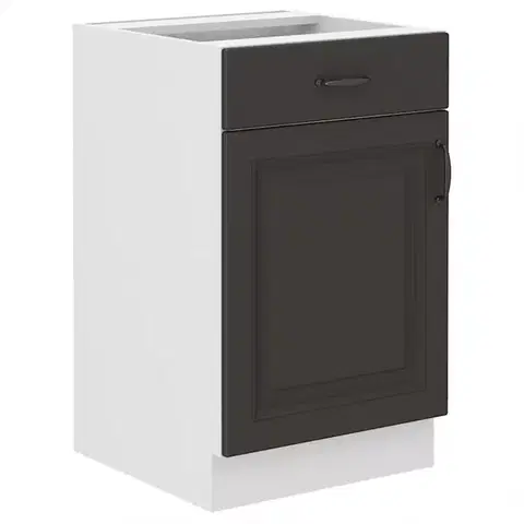 Kuchynské skrinky stojace Kuchynská skrinka STILO grafit mat/biely 50d 1f 1s bb