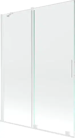 Sprchové dvere MEXEN/S - Velar Dvojkrídlová posuvná vaňová zástena 130 x 150, transparent, biela 896-130-000-01-20