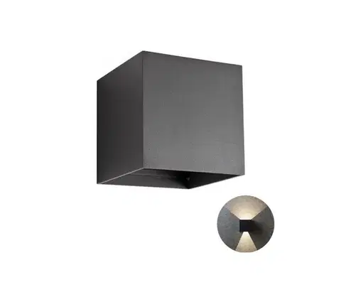 LED osvetlenie Redo 90176-LED Vonkajšie nástenné svietidlo VARY 2xLED/6W/230V 4000K IP54 antracit 90176