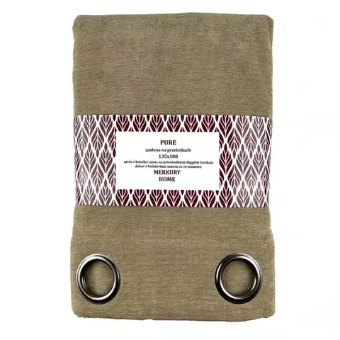 Závesy do spálne Záves Pure na priechodkách 135x180 béžová Merkury Home