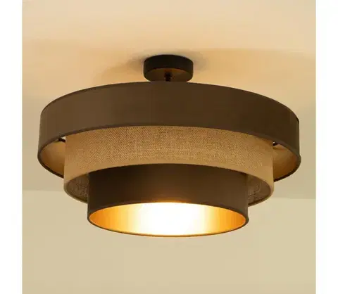 Svietidlá  Prisadený luster WENTA 1xE27/60W/230V priemer 50 cm hnedý/juta H0842