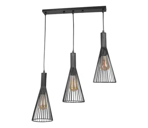 Svietidlá  Luster na lanku TIANA 3xE27/20W/230V čierna 328366