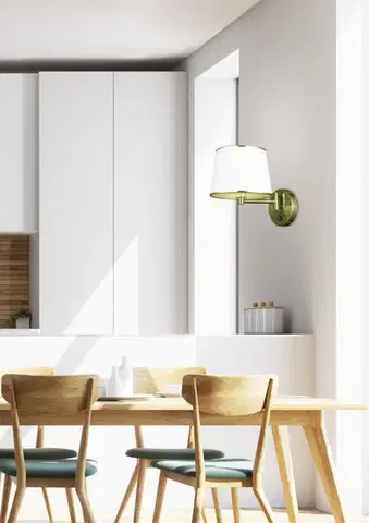 Nástenné svetlá Patinovaná nastaviteľná nástenná lampa s vypínačom Ibis