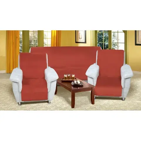 Prehozy Bellatex Prehozy na sedaciu súpravu Korall micro terrakota, 150 x 200 cm, 2ks 65 x 150 cm