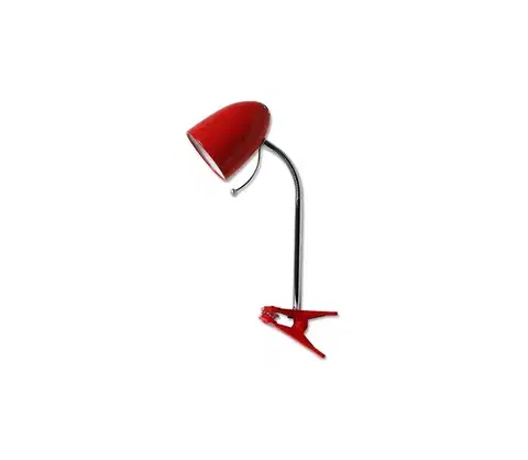 Lampy  B.V.  - Stolná lampa s klipom 1xE27/11W/230V červená/chróm 130200COS