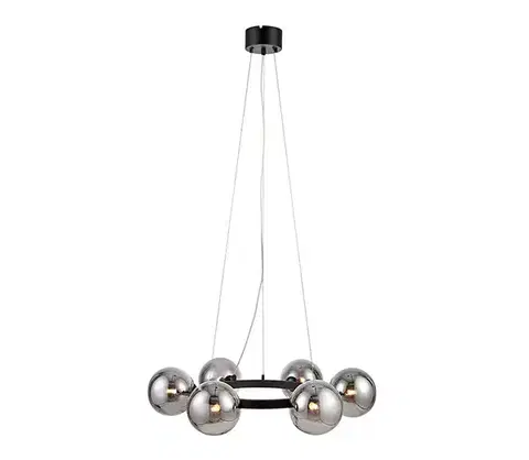 Svietidlá Markslöjd 108051 - Luster na lanku CIRCLE 6xG9/20W/230V čierna 108051