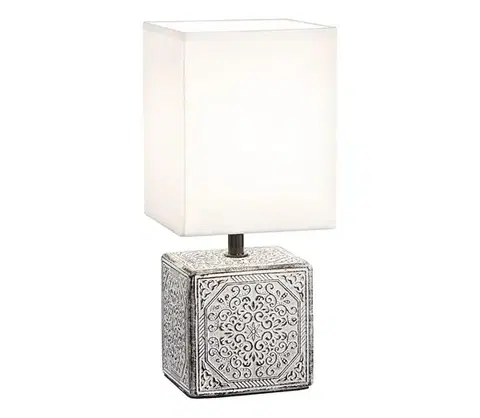 Lampy Ideal Lux - Stolová lampa KALI 1xE14/40W/230V biela/sivá 245348