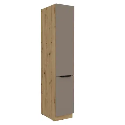 Kuchynské dolné skrinky KONDELA Frisbo 40 DK-210 2F potravinová skriňa sandgrau / dub artisan