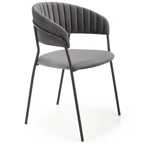 Čalúnené stoličky Stolička K426 Velvet/Kov Šedá