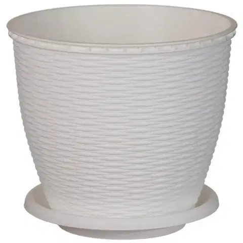 Záhrada Kvetináč  RATTAN 2,75 L biely