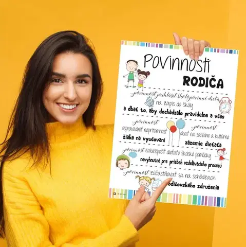 Tabuľky s venovaním (darčeky) Dekorácie pre školy - Povinnosti rodiča - tabuľka na stenu