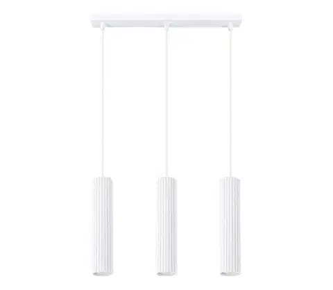 Svietidlá  SL.1537 - Luster na lanku KARBON 3xGU10/10W/230V biela SL.1537