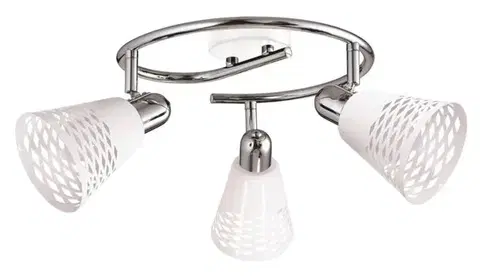 Stropná svetla Špirálová stropná lampa chróm/biela 3x40W E14 Discovery
