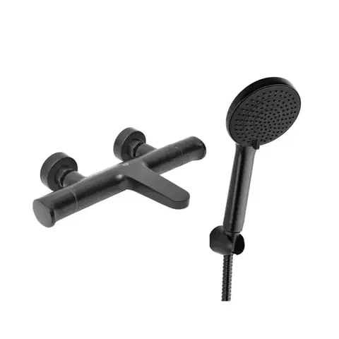 Kúpeľňové batérie Vanová baterie SAT Dark s vanovým setem 150 mm černá matná SATBSDA222CSET1 SATBSDA222CSET1