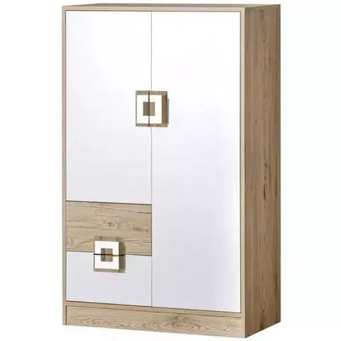 Komody do spálne Komoda Nico 80 biela/svetlý dub nr-7