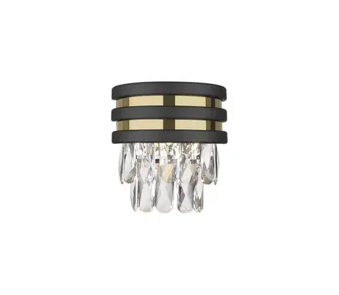 Svietidlá Zuma Line W0525-01A-P7D7 -Nástenné svietidlo NAICA 1xG9/42W/230V čierna/zlatá W0525-01A-P7D7