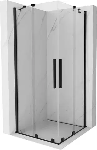 Sprchovacie kúty MEXEN/S - Velar Duo štvorcový sprchovací kút 90 x 90, transparent, čierna 871-090-090-02-70