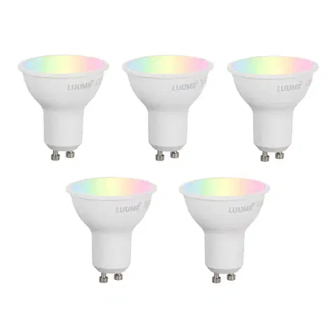 LED osvetlenie Sada 5 inteligentných stmievateľných LED žiaroviek GU10 50mm Opálové 4,7W 400 lm 2700-6500K