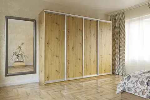 Šatníkové skrine SIGAMI š280/v220 štvordverová šatníková skriňa, dub Artisan