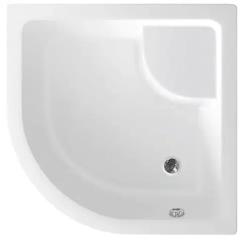 Vane AQUALINE - Sprchová vanička akrylátová,štvrťkruh 80x80x28cm vrátane nožičiek, R550 C83