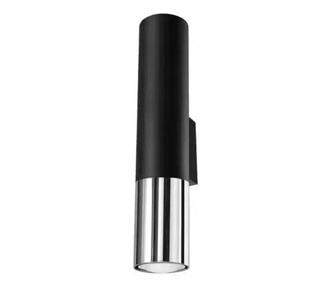 Svietidlá  SL.0938 - Nástenné svietidlo LOOPEZ 2xGU10/10W/230V čierna/chróm SL.0938