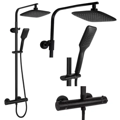 Kúpeľňové batérie REA REA - Sprchový set s batériou 150mm Tom čierny REA-P7101