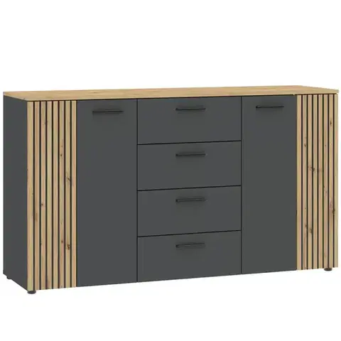 Komody do spálne Komoda Karo Front Antracit/Artisan
