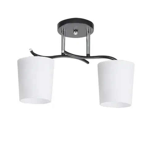 Stropná svetla Stropná lampa Esnyr chróm+čierna 2x40 E27 biele tienidlo