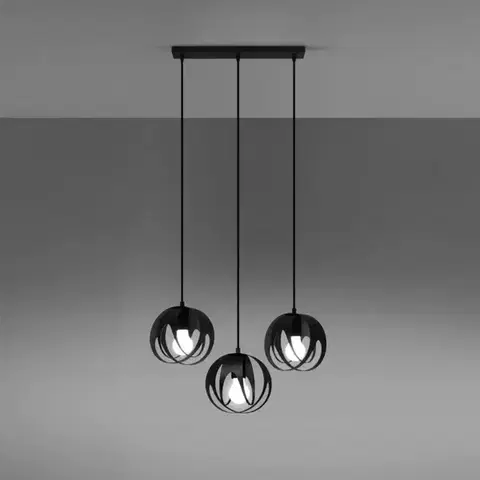 Lampy do obývačky Luster Tulos 3L A-1089 čierna