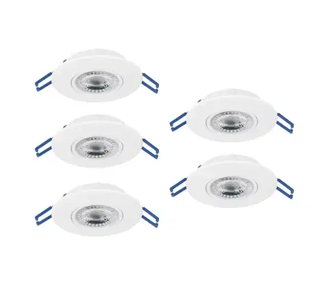 Svietidlá Eglo 300185 - Sada 5× LED zapustených stropných svietidiel GEDREZ LED/4,9W/230V pr. 9 cm, biela 300185