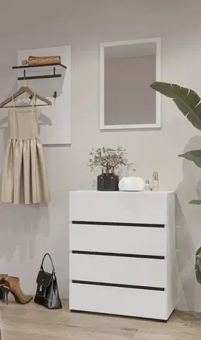 Predsieňové zostavy BRENDON zostava do predsiene, biela / čierna 