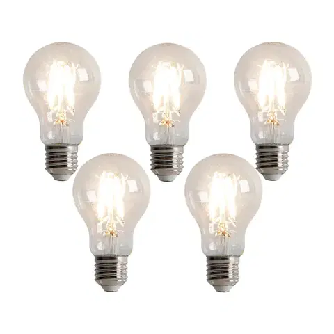 LED osvetlenie Sada 5 stmievateľných LED žiaroviek E27 s 3-stupňovým stmievaním A60 5W 500lm 2700K