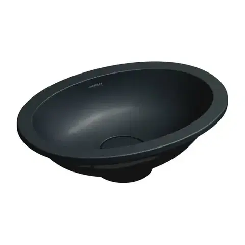 Umývadlá OMNIRES - SHELL M+ podumývadlo, 38 x 25 cm, čierna láva matná, SHELL380UPBLV