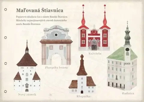 Modelárstvo, vystrihovačky Maľovaná Štiavnica - 3D papierové skladačky o meste Banská Štiavnica