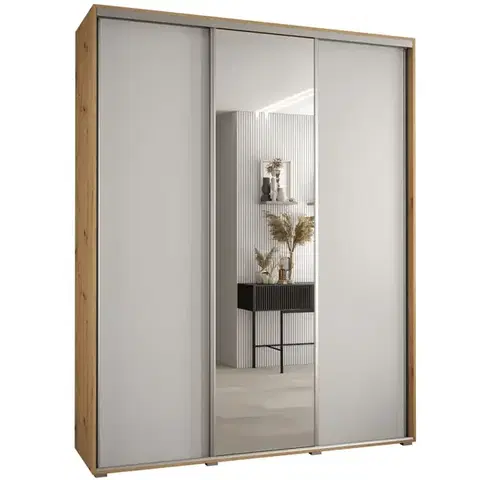 Šatníkové skrine Skriňa 45 Canaris 3 190 artisan/biela/silver