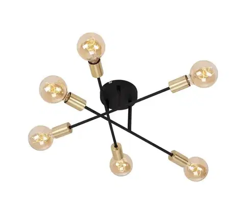 Svietidlá Briloner 3868-065 - LED Prisadený luster BLACK STEEL 6xE27/60W/230V 3868-065
