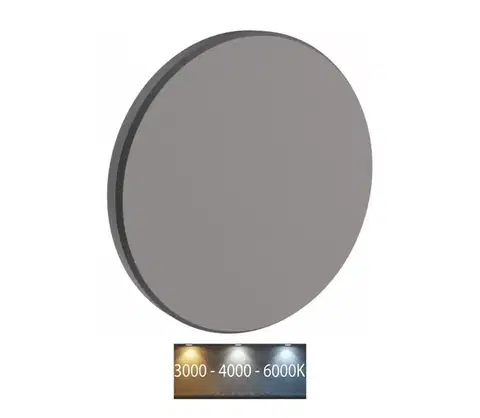 Svietidlá  LED Vonkajšie nástenné svietidlo PIATTA LED/9W/230V 3000/4000/6000K IP44 šedá 003040CCT_PW