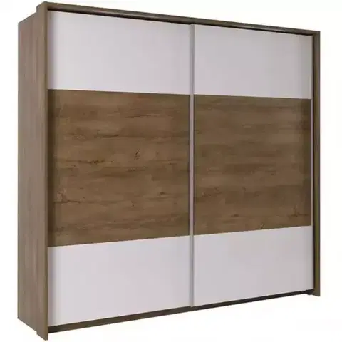 Šatníkové skrine Skrinka Latika dub lefkas burgund/biela 230 cm